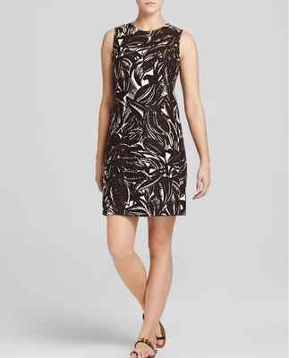 NWT- Tory Burch Cotton/Linen Palms Shift Dress, Coconut Brown/Natural -  Size 2 | eBay