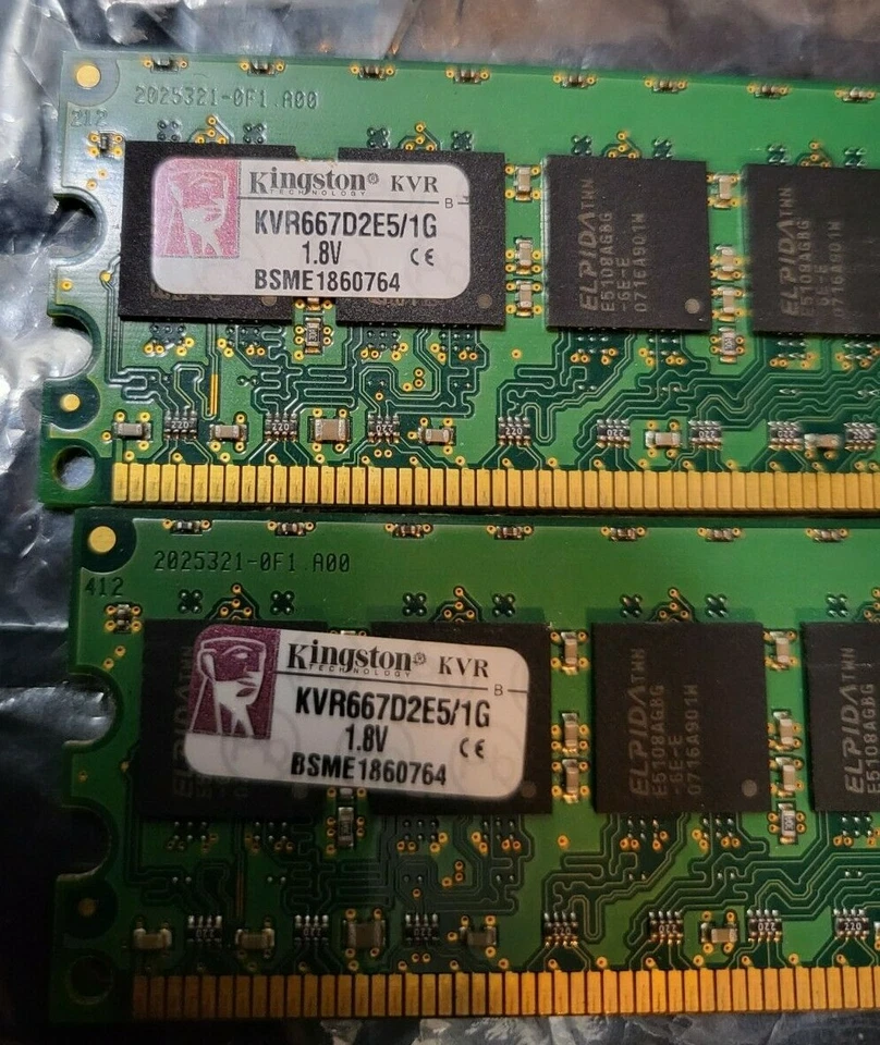 Kingston KVR KVR667D2E5/1G 1.8V BSME1860764 DDR2 Non ECC - Image 3 of 4