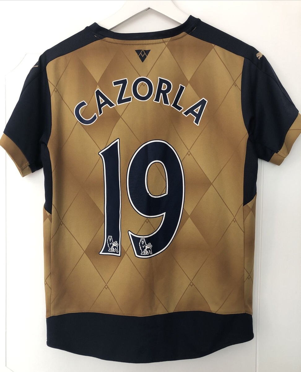 ARSENAL 2015/16 Away Football Shirt CAZORLA #19 Puma Gold Boys