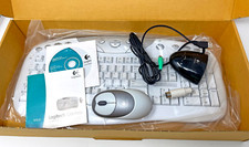 Logitech Cordless Navigator Duo Wireless Keyboard and Mouse Set White Used Works