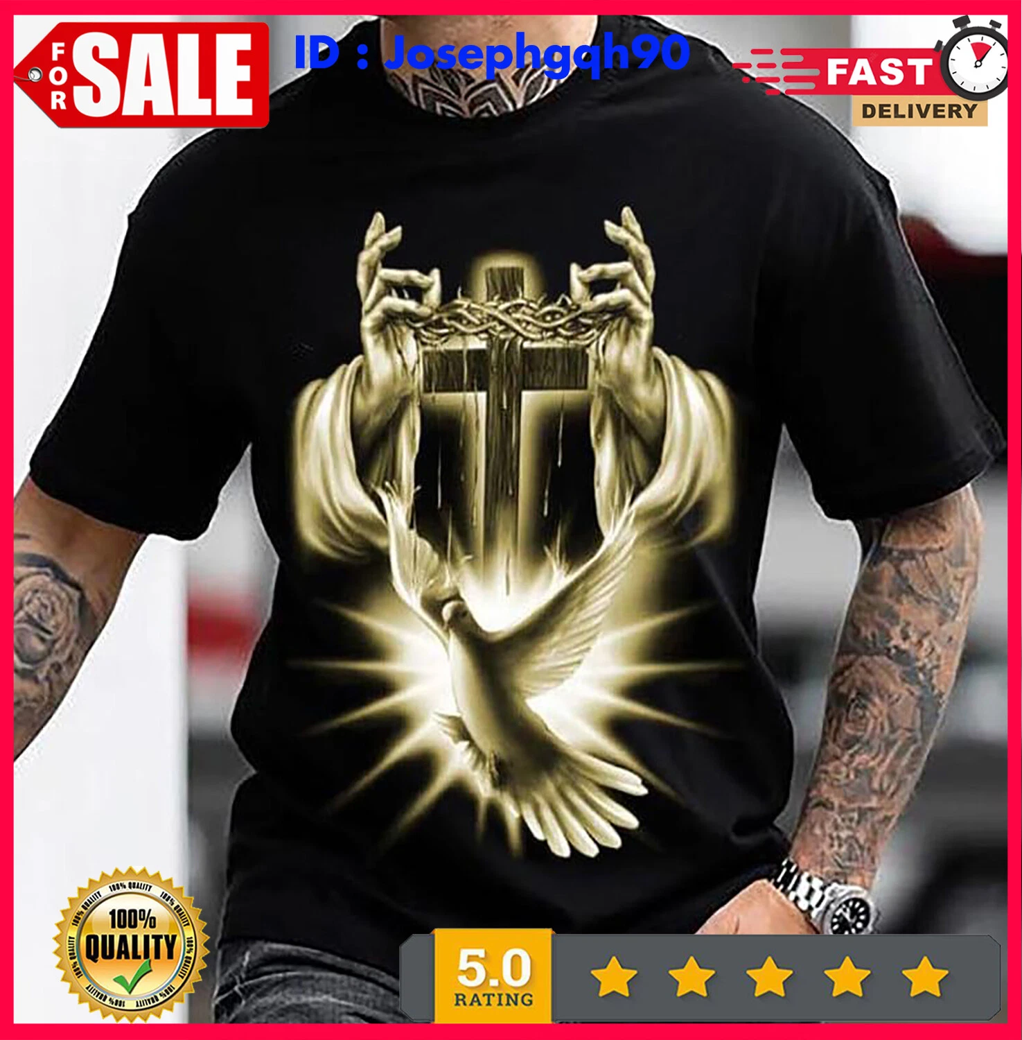 2025 Jesus and Pigeon Christian Faith T-Shirt - Inspirational Gift for Believers