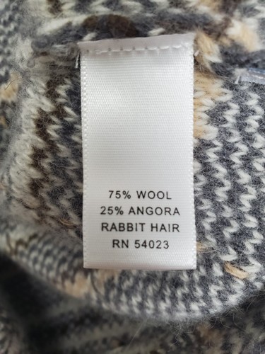 Banana Republic Women's Gray Wool Angora Blend Fringed Cardigan Size Large - Picture 8 of 10