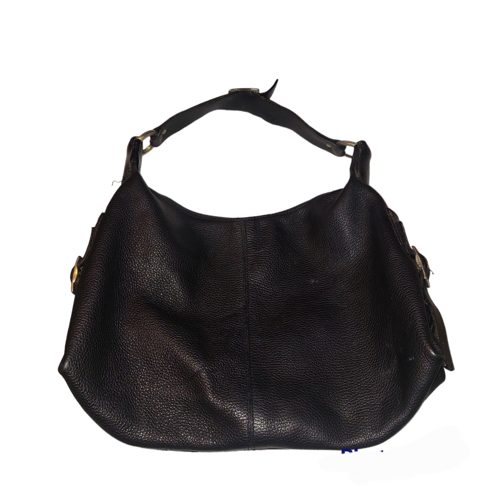 Cristina Made In Italy Black Leather Handbag Purse Gem