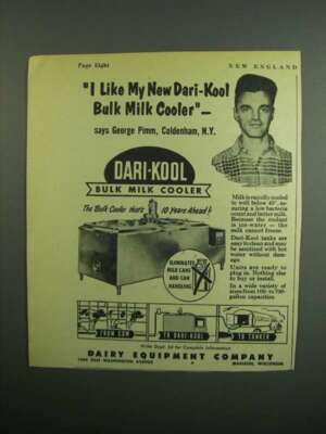 1954 Dairy Equipment Co. Dari-Kool Bulk Milk Cooler Ad