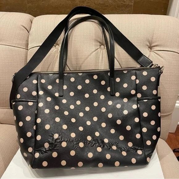 Kate Spade Bolsa de Pañales Lunares con Cambiador Bolso de Mano con Cremallera Defectuoso Foto 2 de 4