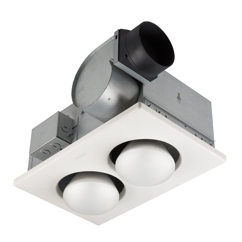 Broan-NuTone 164 Type IC Infrared Two-Bulb Ceiling Heater with Fan, 250 Watt,...