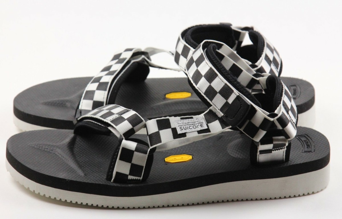 SUICOKE Depa-V2 Sandals Black/White Checkered Vans Vibram Sz
