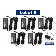 Lot of 5 Genuine Dell 65W Small Tip 4.5mm 3.0mm Laptop Charger AC Power Adapter