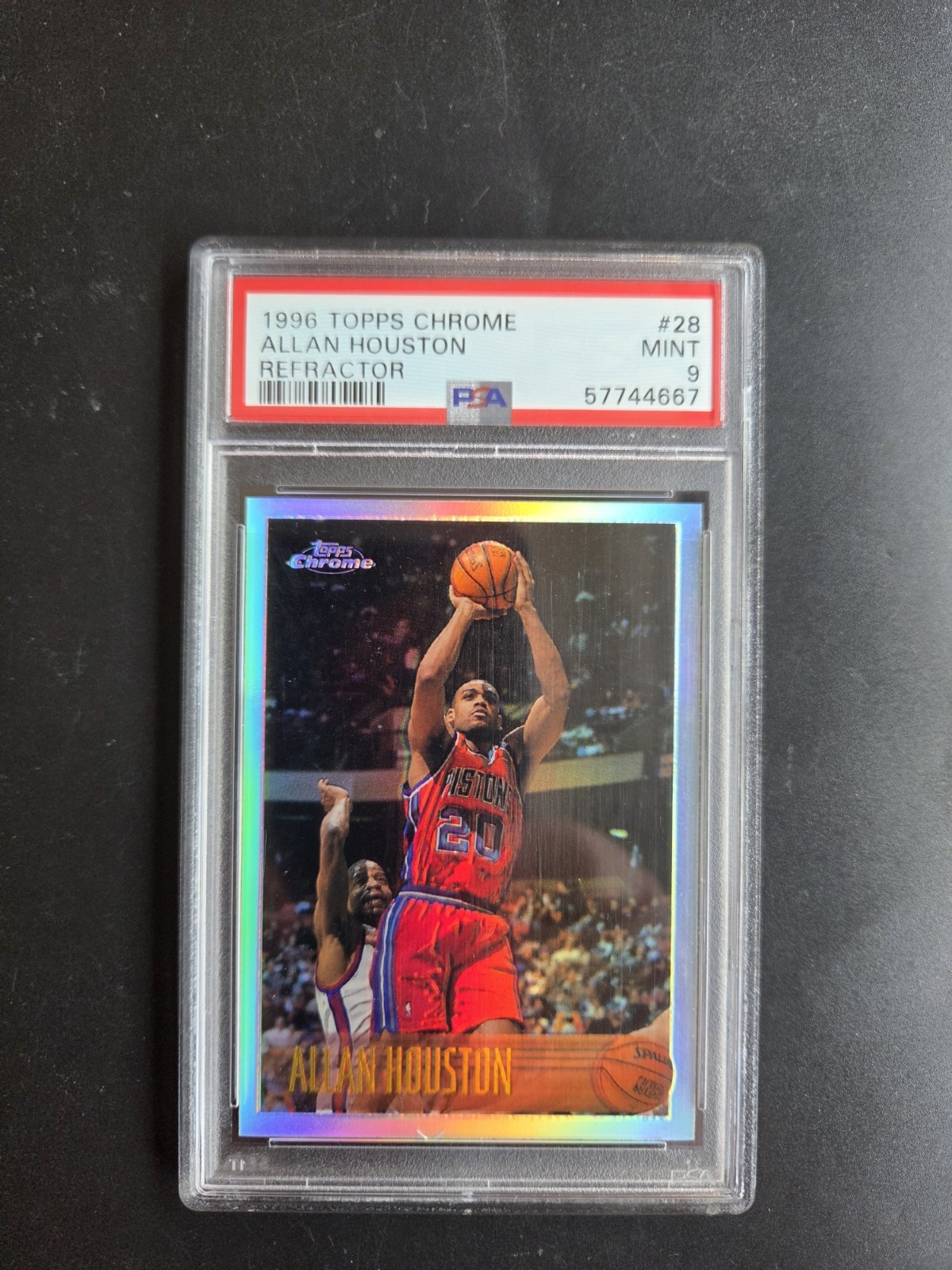 1996 Topps Chrome Refractor #28 Allan Houston Psa 9