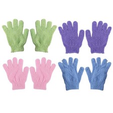 4 Pair Shower Bath Gloves Exfoliating Wash Skin Spa Massage Body Scrubber5010