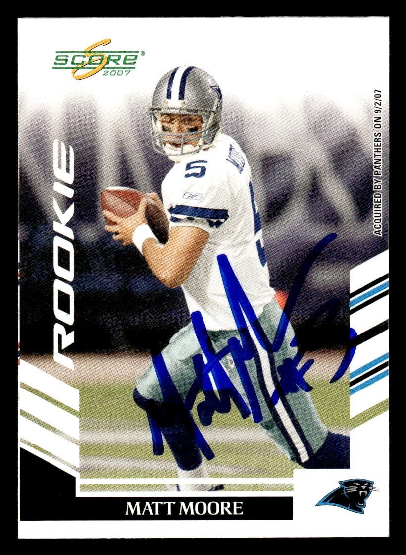 2007 Score Football #433 Matt Moore Signed Autograph (no COA)