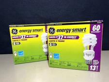 (2) General Electric 13 Watt CFL Bulb 6-Packs to replace 60W
