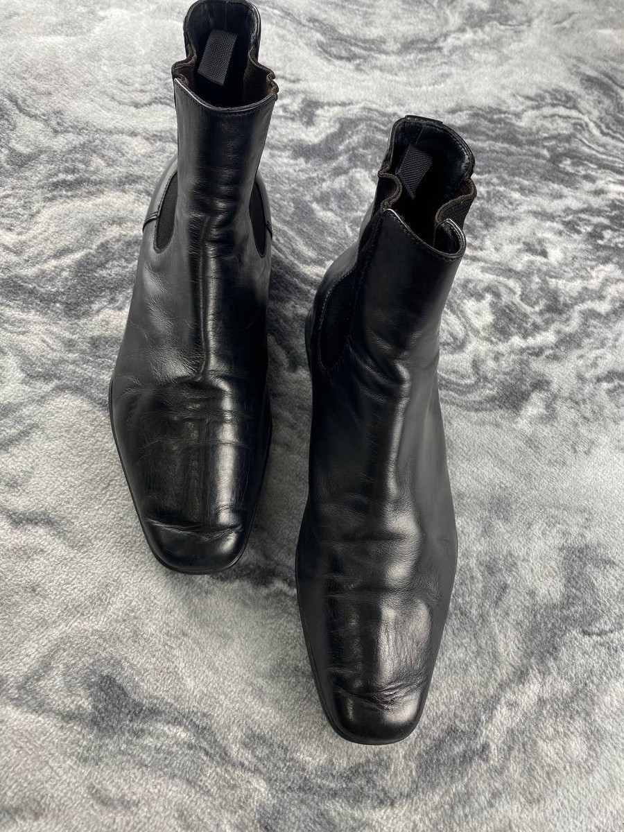 Prada Sport Leather Chelsea Boots Men Size 6.5 Black | eBay