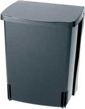 Built-In 10L inside Cupboard Bin (Black) Removable Inner Bucket, Easy to Mount, 