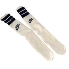Nike Vintage 70s 80s Swoosh Logo White Navy Athletic Sportswear Tube Sock