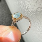 925 Sterling Silver Ring Blue 8x6mm Natural Topaz Gemstone Zircon Bridal Jewelry — photo 7