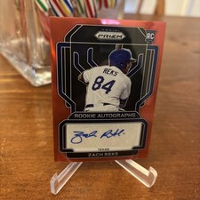 2022 Prizm Zach Reks RC RA-ZR Rookie Red Prizm Auto /99  SP PWE Dodgers