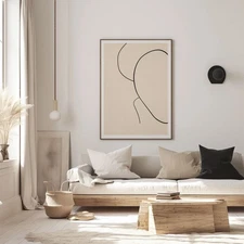 Hand Painted on Oil Painting Simple Abstract Wall Art Home Decor Gray