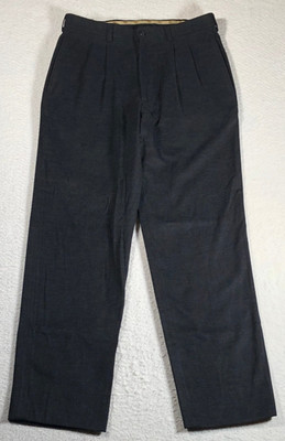 VTG Joseph Abboud Men Dress Pants Pleated Straight Black Marl Brushed SOFT 32x32