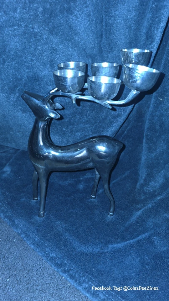 12" Pottery Barn Silver Plated 6 Point Reindeer Candelabra Candle Holder 2.12lbs - Image 3 of 4