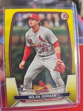 2023 Bowman Chrome - Nolan Gorman #48 Yellow Refractor /75 (RC) (CC)