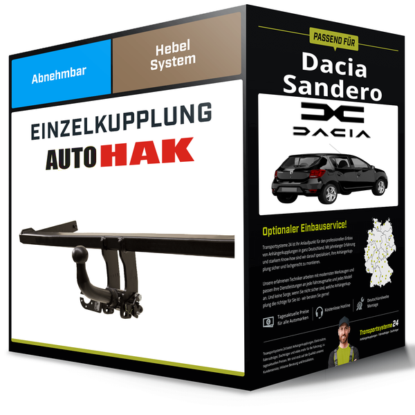 Abnehmbare AnhäNgerkupplung FüR Dacia Sandero 10.2012-10.2016 Ii Auto Hak Neu-image
