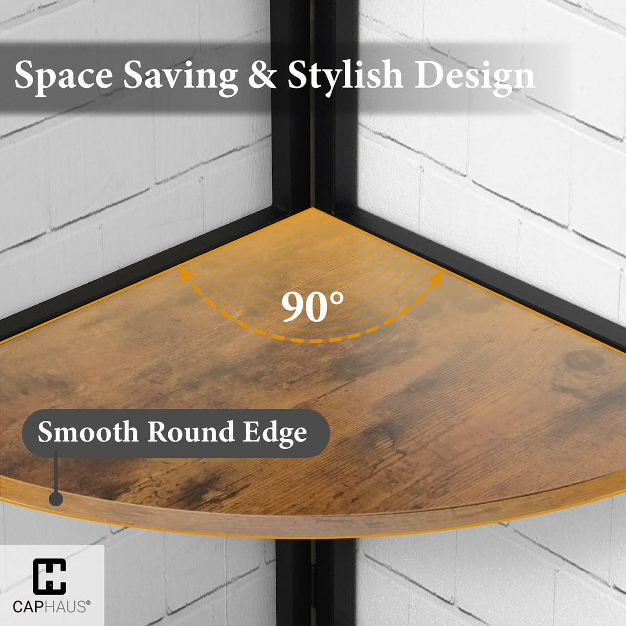 CAPHAUS Tall Corner Shelf Stand, 5-Tier Display Shelves, Ladder Corner Wood Stor