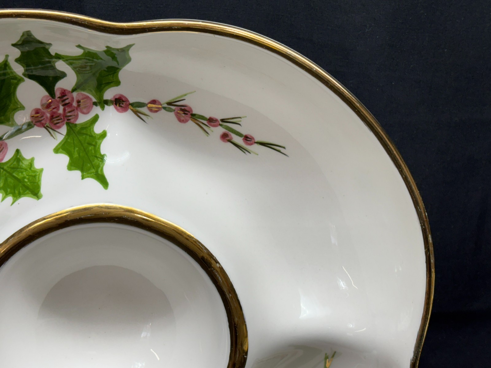 Laurie Gates "HOLIDAY" Los Angeles Hand Painted ~ Chip Dip Bowl ~ 12 1/4"