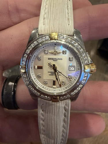 Breitling Galactic C71356 32mm 18k Rose Gold/Steel Original Di...