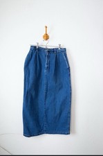 Vintage Eddie Bauer 90  s Woman  s Denim Midi Skirt Size 14