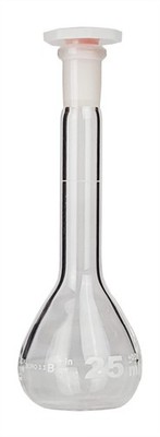 Flask, Volumetric with Plastic Stopper, 25ml Capacity