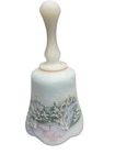 Fenton Art Glass Hand Painted Christmas Bell 1991 Signed D Fredrick Snow Village