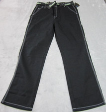 Dickies Work Utility Pants Mens Size 29R Black w/White Stitch Relaxed Fit Work