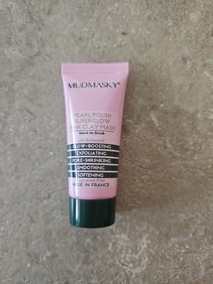 Mudmasky PEARL POLISH Superglow Pink Clay Mask-To-Scrub 0.5floz NEW