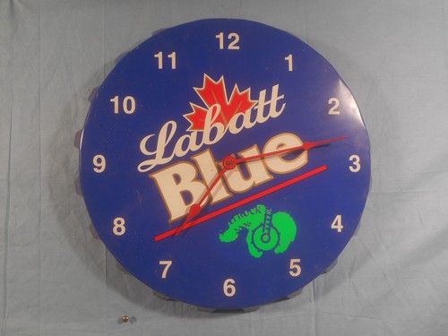 Vintage Labatt Blue metal working beer clock