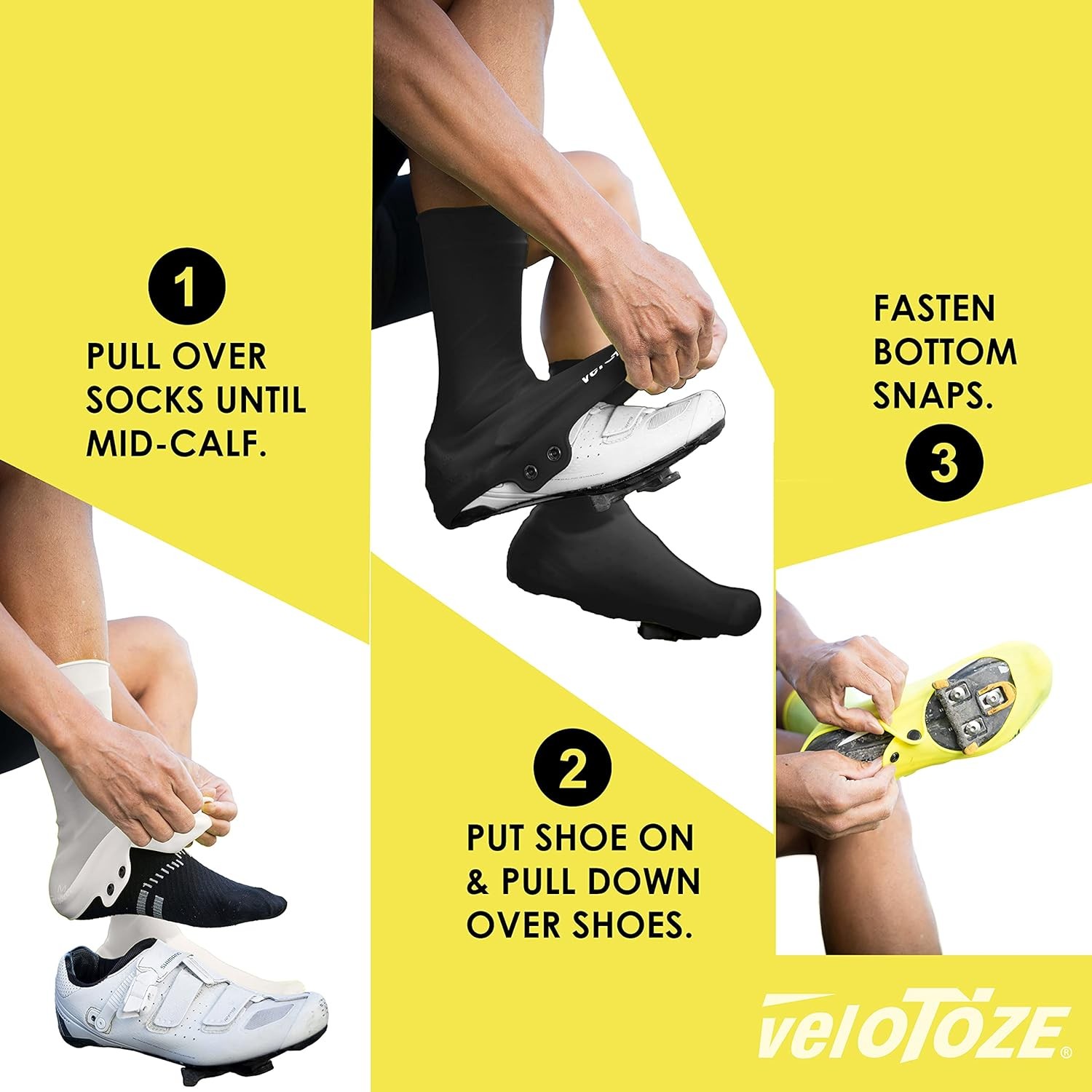 veloToze Unisex Adult Silicone Shoe Cover L Black