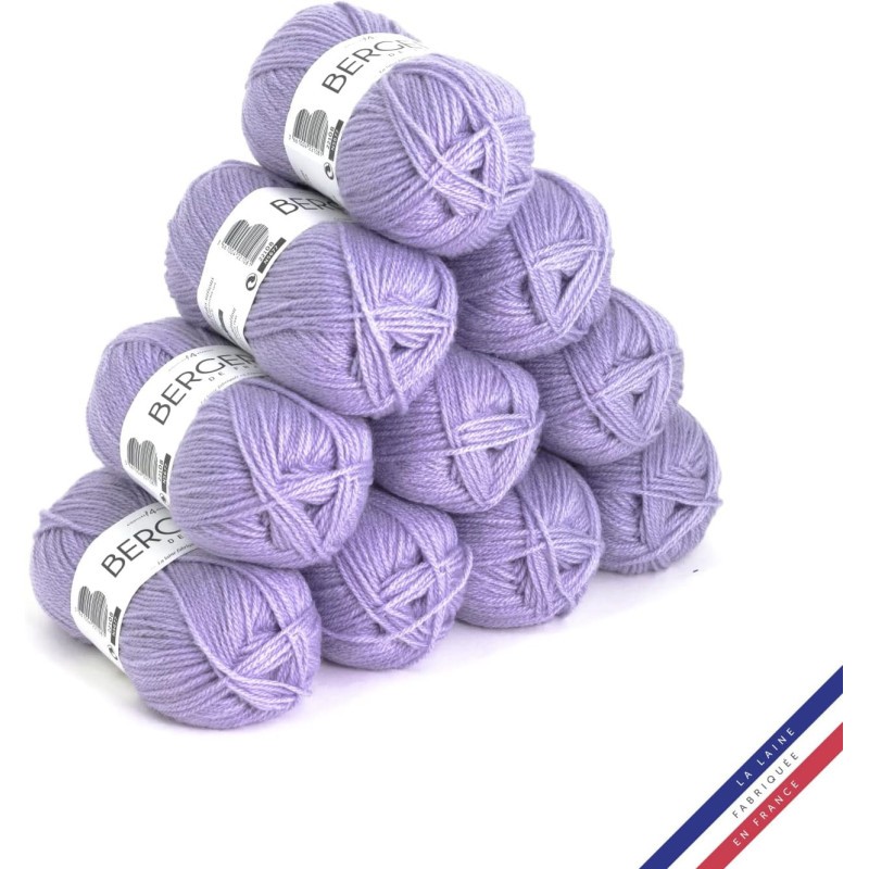 Laine Barisienne lavande Bergère de France en fil acrylique doux et résistant au lavage