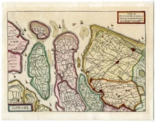 Antique Map-DELFLAND-SCHIELAND-VOORNE-GOEREE-ZEELAND-de la Feuille-c. 1700