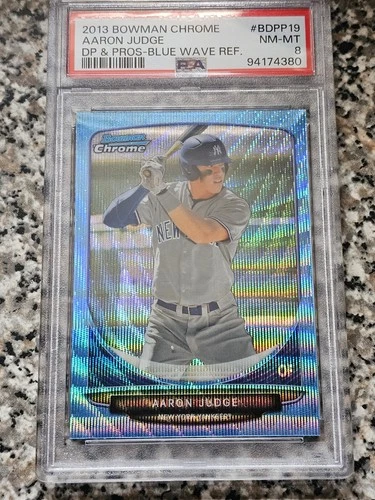 AARON JUDGE 1st 2013 Bowman Chrome BLUE WAVE REFRACTOR Rookie RC PSA 8