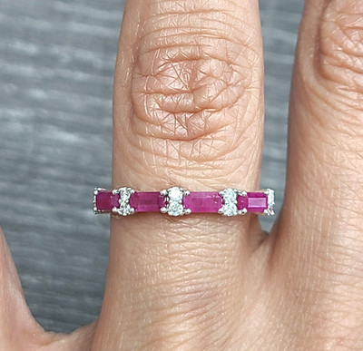Deal! 0.71CTW Genuine Natural Ruby & Diamond ladies Ring Band 14K Gold