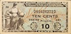 Us Mpc Military Payment Certificate 10 Cents Series 481 Banknote War Money