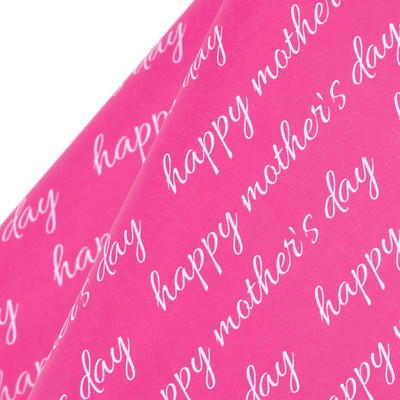 Gift Wrapping Tissue Paper - 25 Sheets 19.7X27.5 Inch Pink and White Happy Mothe