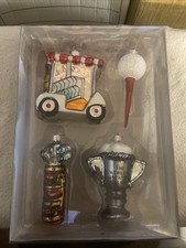 Kurt S. Adler Hand Blown Golf Ornaments Set of 4 In Box READ