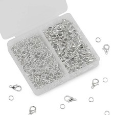 150 Pcs Silver Lobster Clasps & Jump Rings Kit – DIY Jewelry Making Supplies