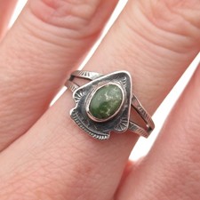Old Pawn 925 Sterling Silver Vintage Royston Turquoise Arrow Tribal Ring Size 6