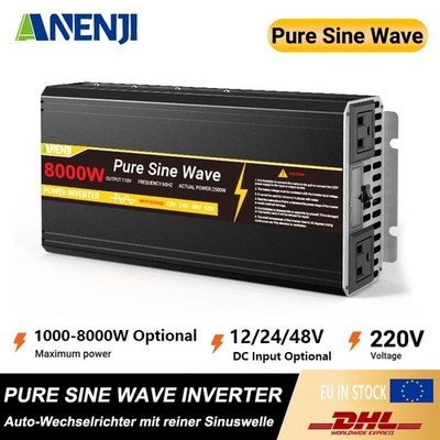 Pure Sine Wave Car Power Inverter 1000-8000W 12V/24V/48V DC to 230V AC Converter