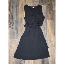 41 Hawthorn Black Faux Wrap Sleeveless Tie Waist Dress Womens Medium
