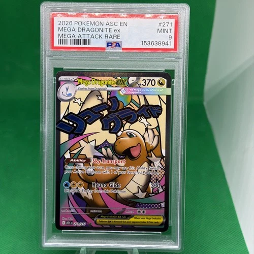 2026 POKEMON ASCENDED HEROES MEGA ATTACK RARE #271 MEGA DRAGONITE EX PSA 9