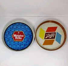 Meister Brau Premium Beer & Schlitz Beer Metal Serving Trays Lot Of 2