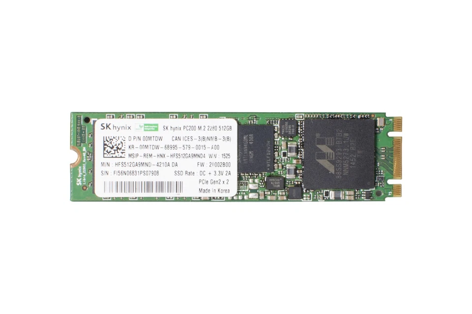 Hard drive Dell 512GB SSD PCIe 2.0x2 M.2 2280 0MTDW - Image 2 of 2